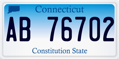 CT license plate AB76702