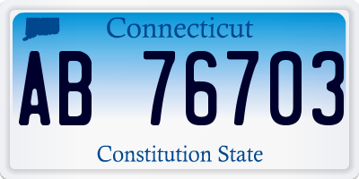 CT license plate AB76703