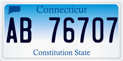 CT license plate AB76707