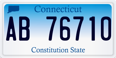 CT license plate AB76710