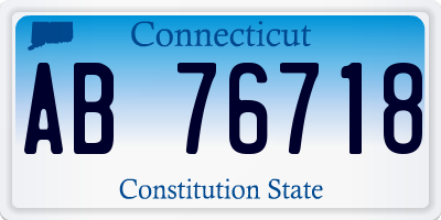 CT license plate AB76718