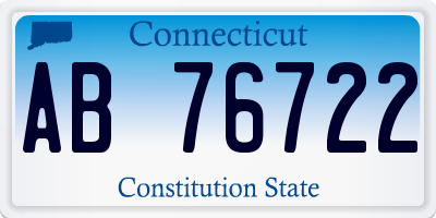 CT license plate AB76722