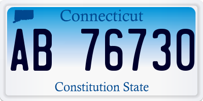 CT license plate AB76730