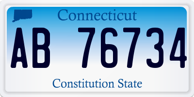 CT license plate AB76734