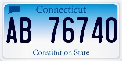 CT license plate AB76740