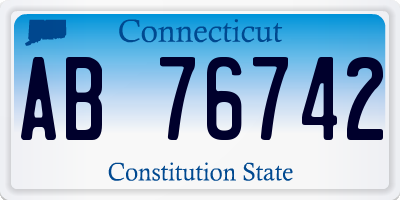 CT license plate AB76742