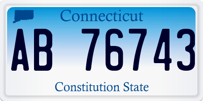 CT license plate AB76743