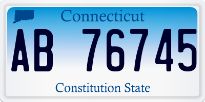 CT license plate AB76745