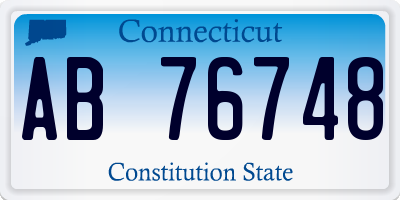 CT license plate AB76748