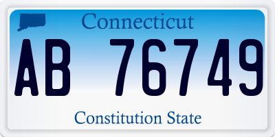 CT license plate AB76749