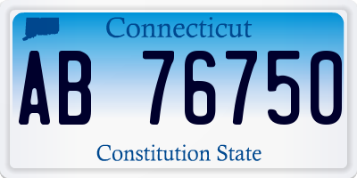 CT license plate AB76750
