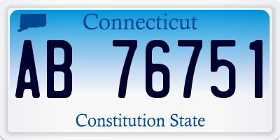 CT license plate AB76751