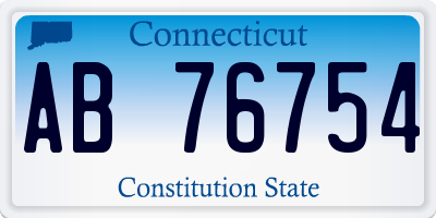 CT license plate AB76754