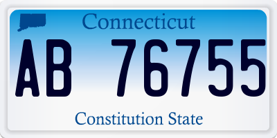 CT license plate AB76755