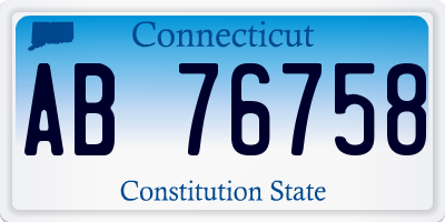 CT license plate AB76758