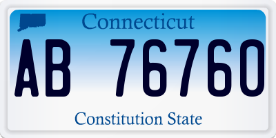 CT license plate AB76760