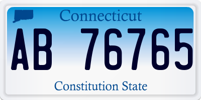 CT license plate AB76765