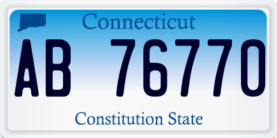 CT license plate AB76770