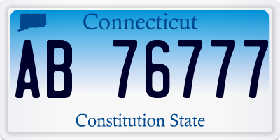 CT license plate AB76777