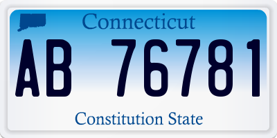 CT license plate AB76781