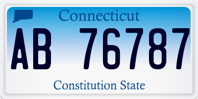 CT license plate AB76787