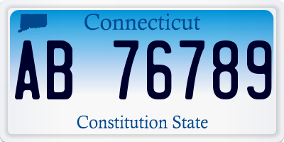 CT license plate AB76789