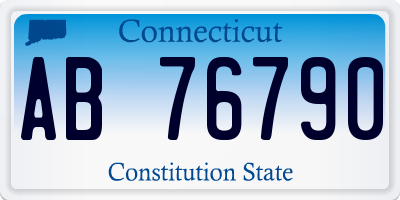 CT license plate AB76790