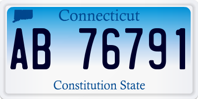 CT license plate AB76791