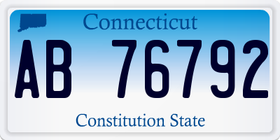 CT license plate AB76792