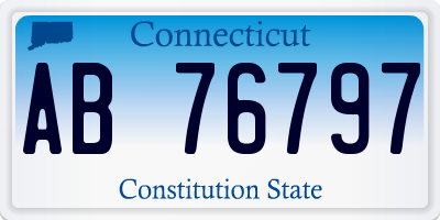 CT license plate AB76797