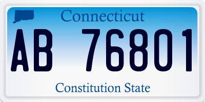 CT license plate AB76801