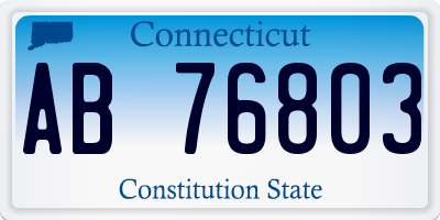 CT license plate AB76803