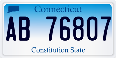 CT license plate AB76807