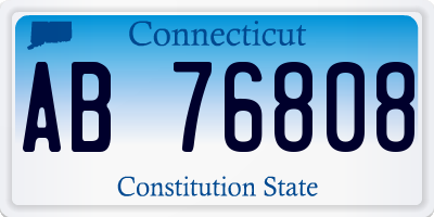 CT license plate AB76808