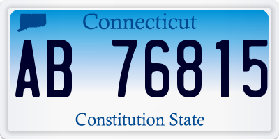 CT license plate AB76815