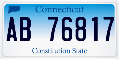 CT license plate AB76817