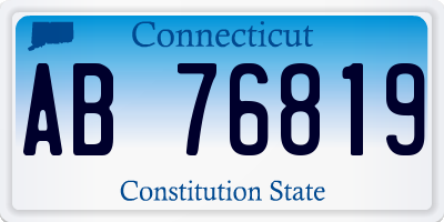 CT license plate AB76819
