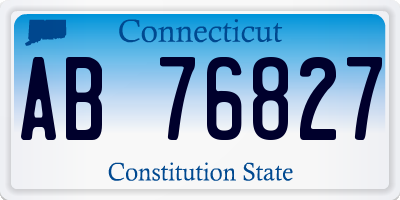 CT license plate AB76827