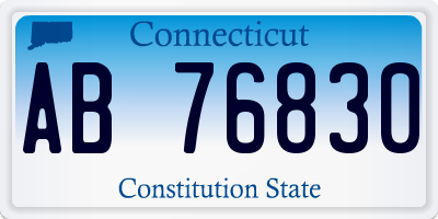 CT license plate AB76830