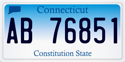 CT license plate AB76851