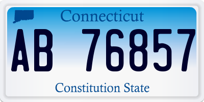 CT license plate AB76857