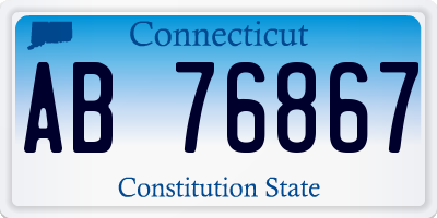 CT license plate AB76867