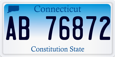 CT license plate AB76872