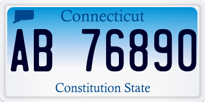 CT license plate AB76890