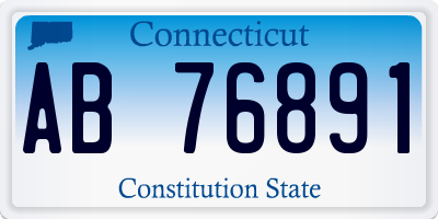 CT license plate AB76891