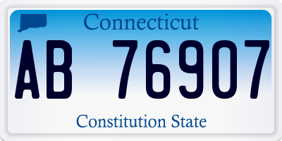 CT license plate AB76907