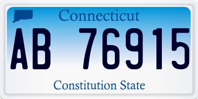 CT license plate AB76915