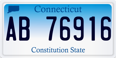 CT license plate AB76916