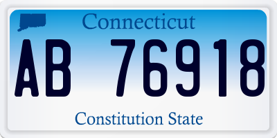 CT license plate AB76918