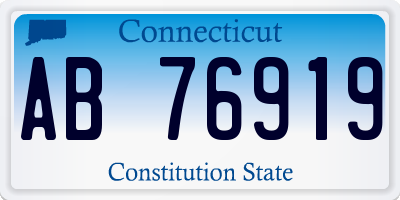 CT license plate AB76919